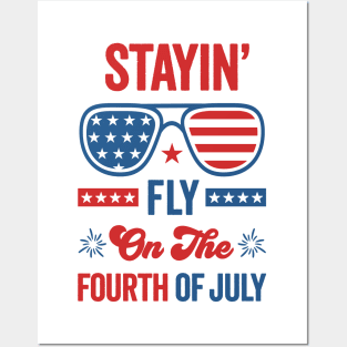 Independence Day Vibes: Stayin' Fly On the 4th of July with Patriotic American Flag Sunglasses Posters and Art